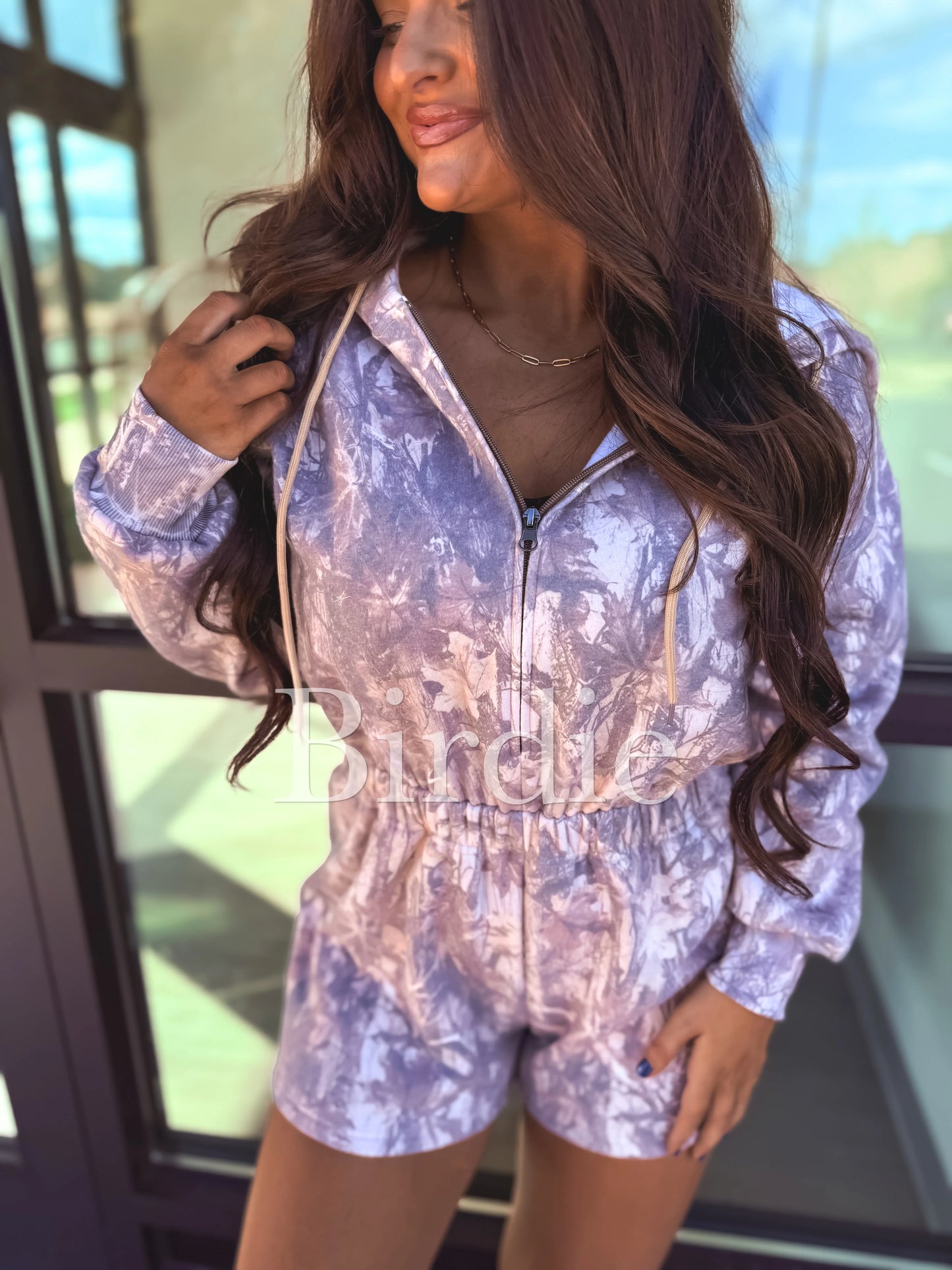 Dark Camo Long Sleeve Hooded Romper