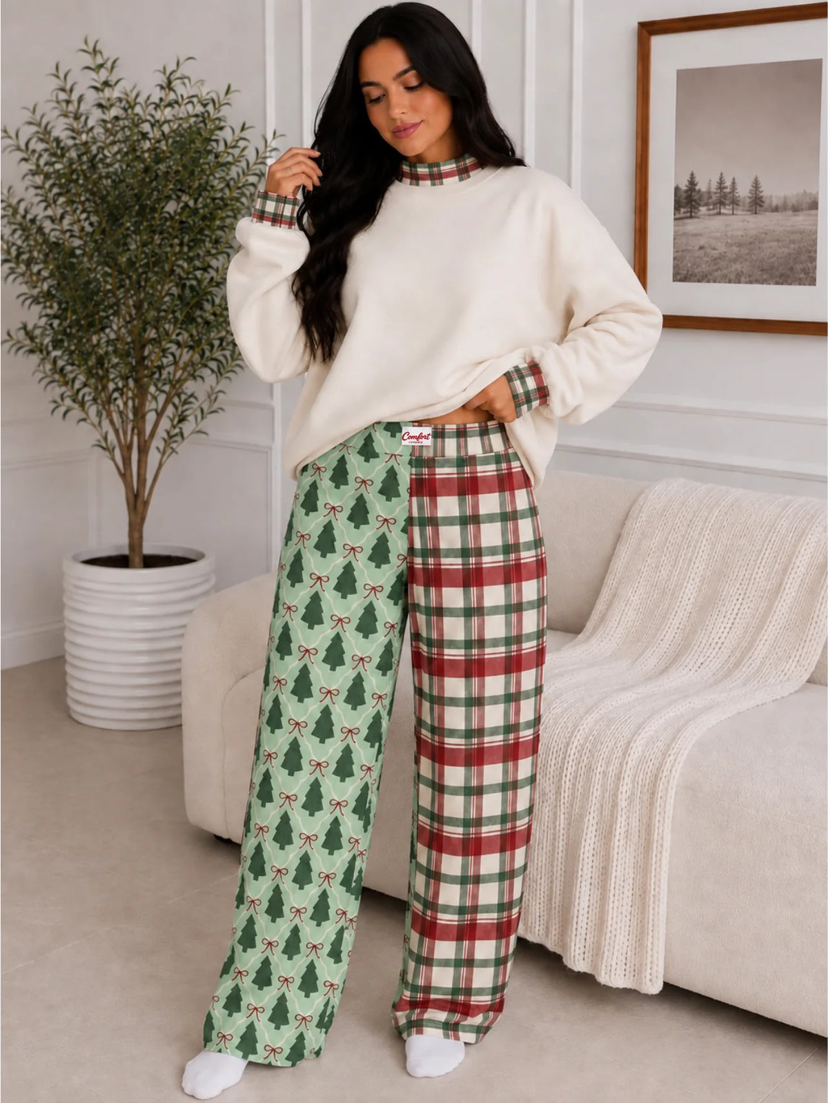 Plaid & Pine Pants (mini + mama)