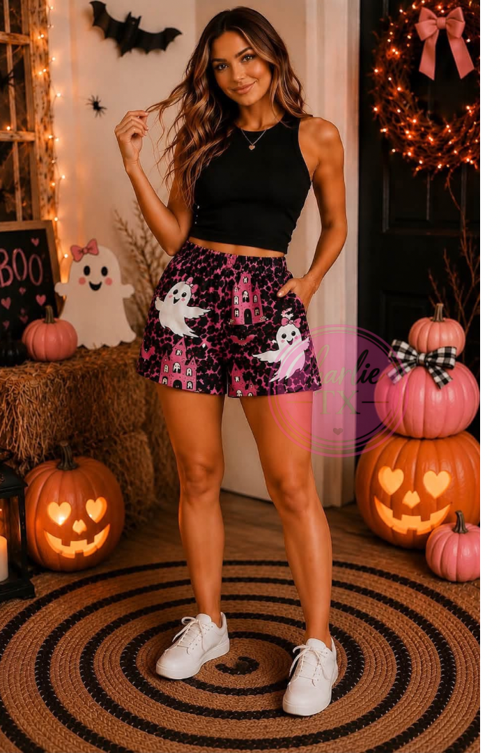 Hot Pink Ghosts & Haunted Houses Shorts