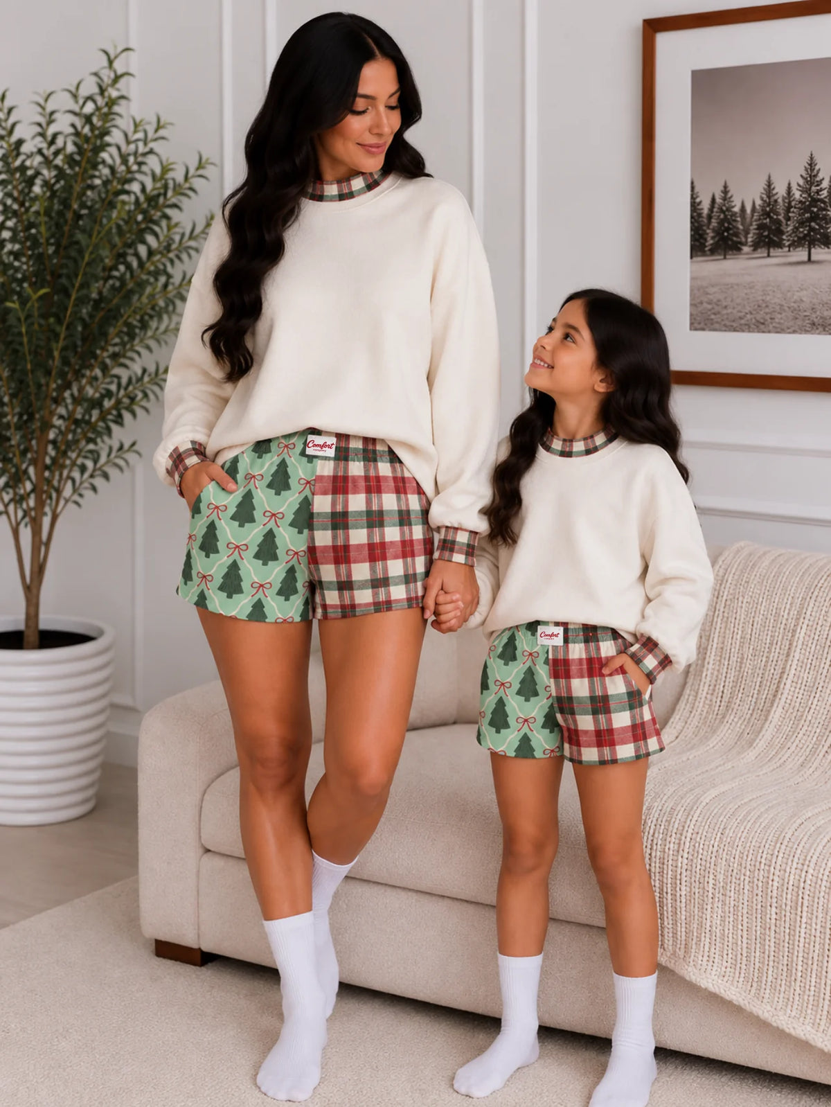 Plaid & Pine Shorts (mama + mini)