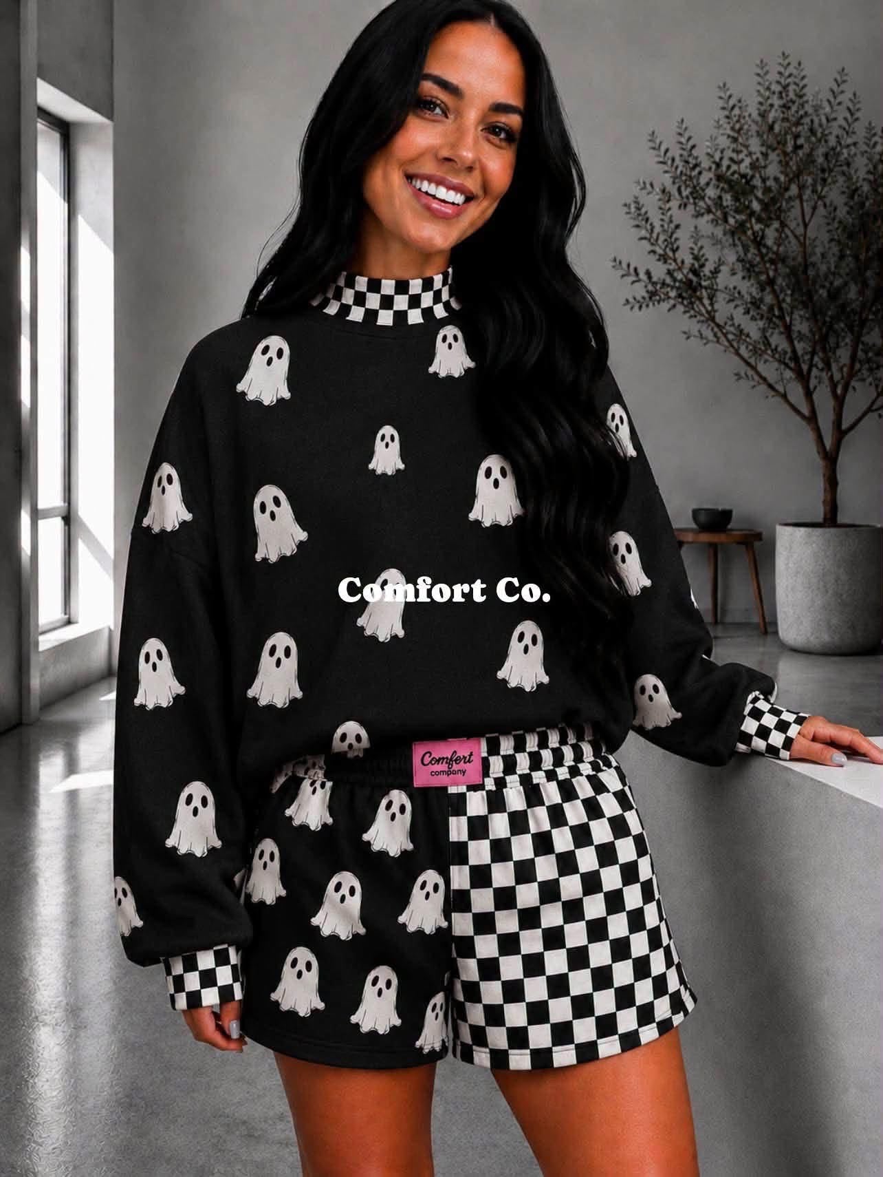 Retro Boo Mock Neck