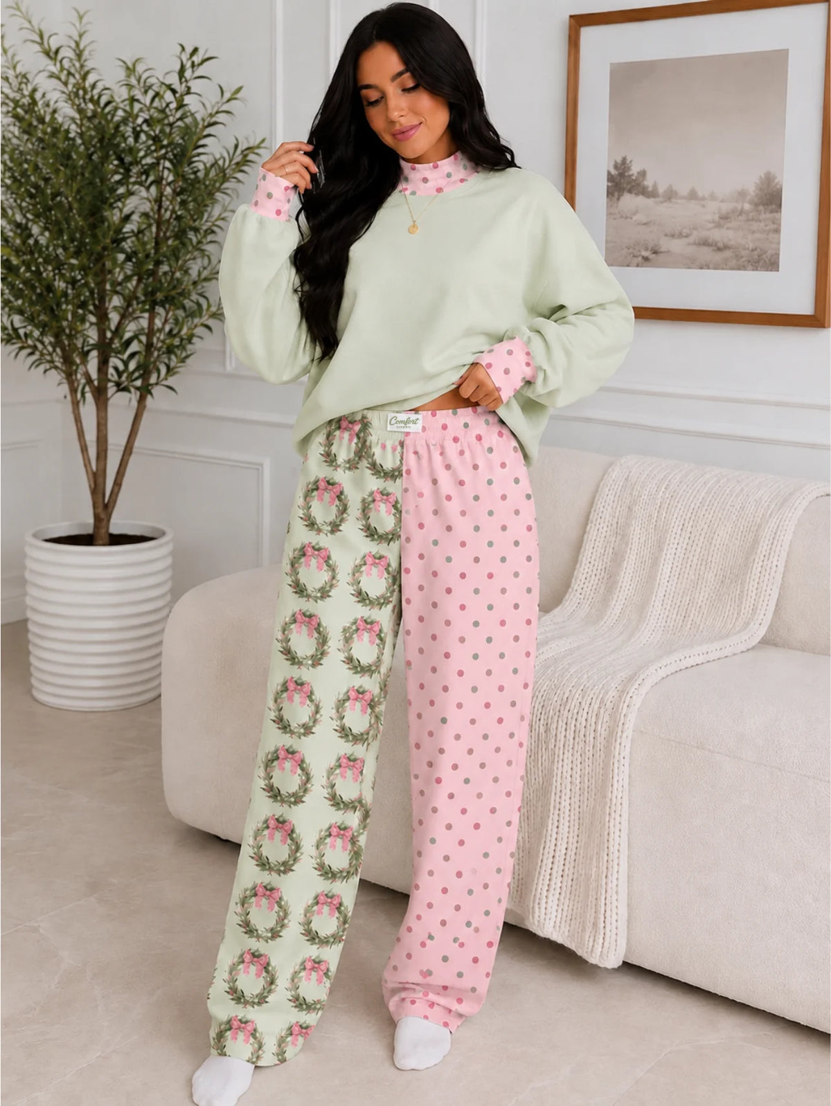 Rosy Wreath Pants (mini + mama)