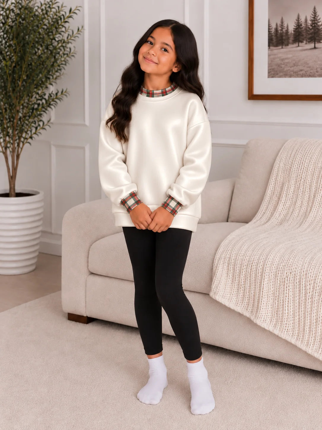 Plaid & Pine Sweatshirt (mama + mini)