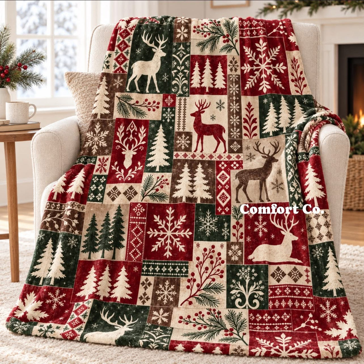 Plush Christmas Blankets- OVERSIZED throw size