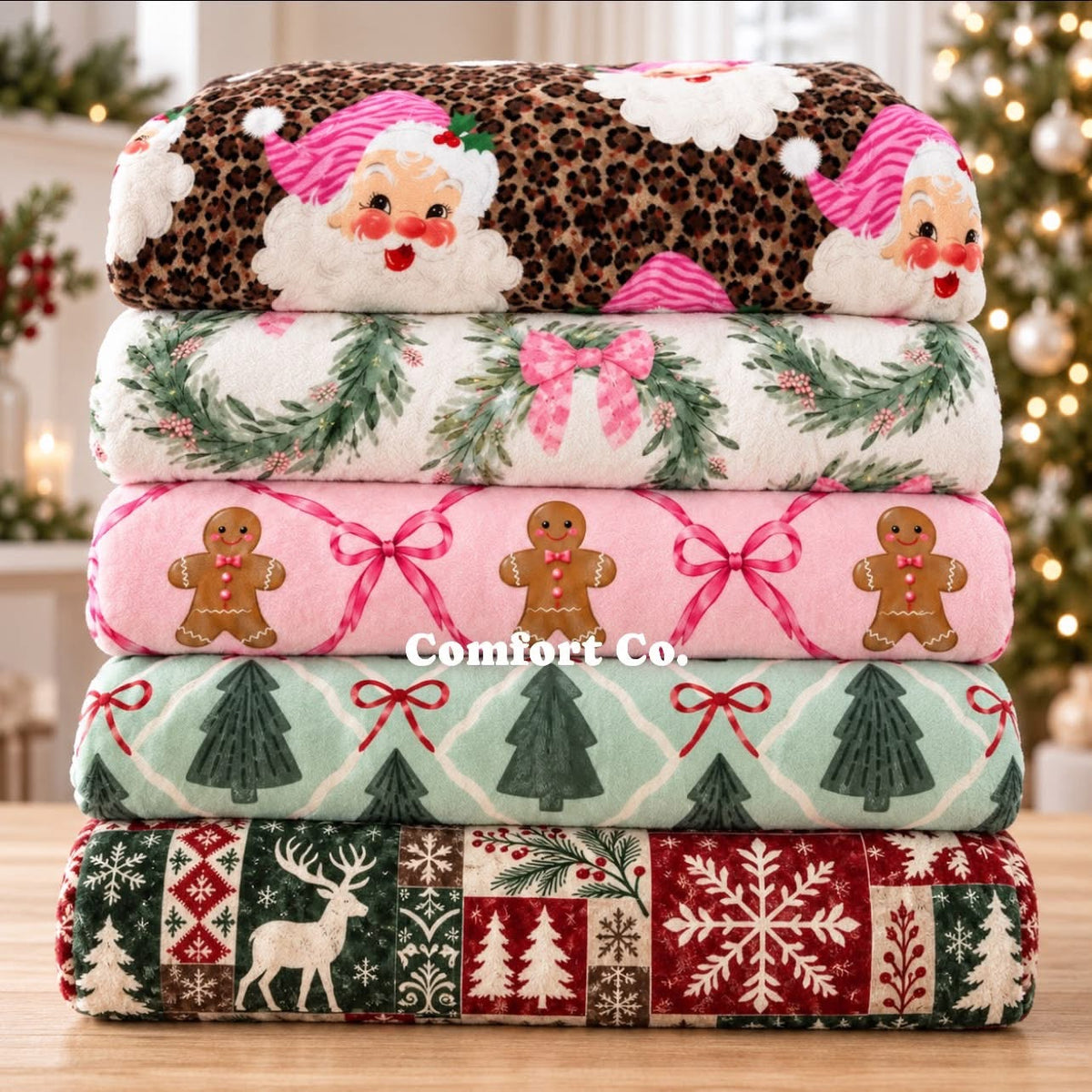 Plush Christmas Blankets- OVERSIZED throw size